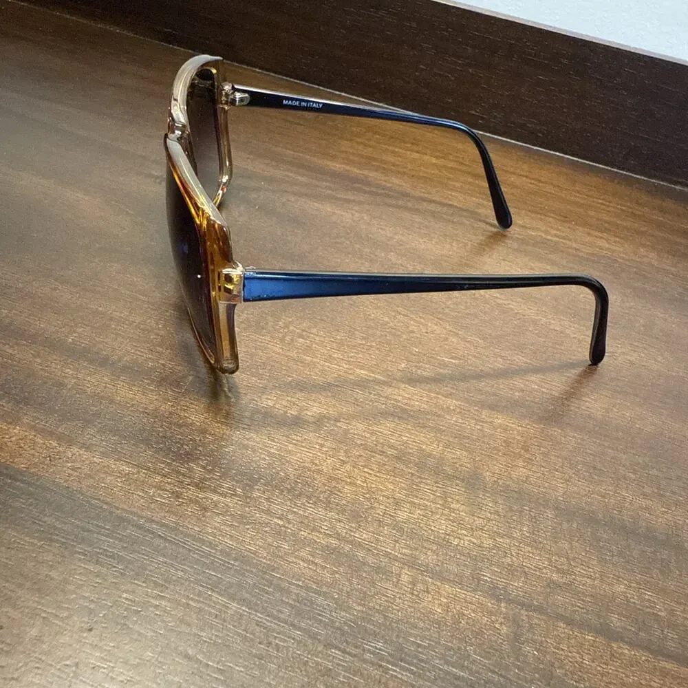 Bonneau Womens Sunglasses Butterfly Style Lenses Yellow Black Gold Frame